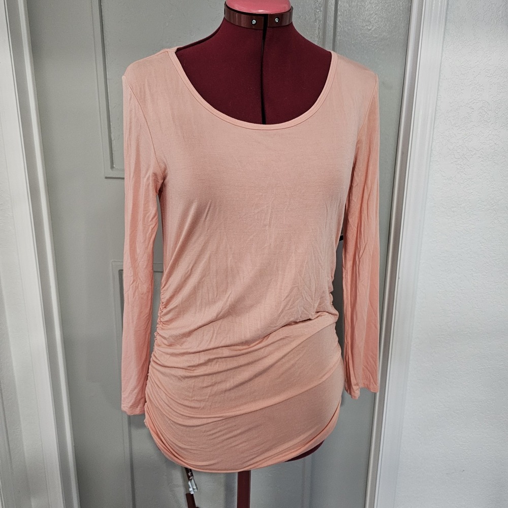 Black Cherry Peach Shirred Side Tunic Top M